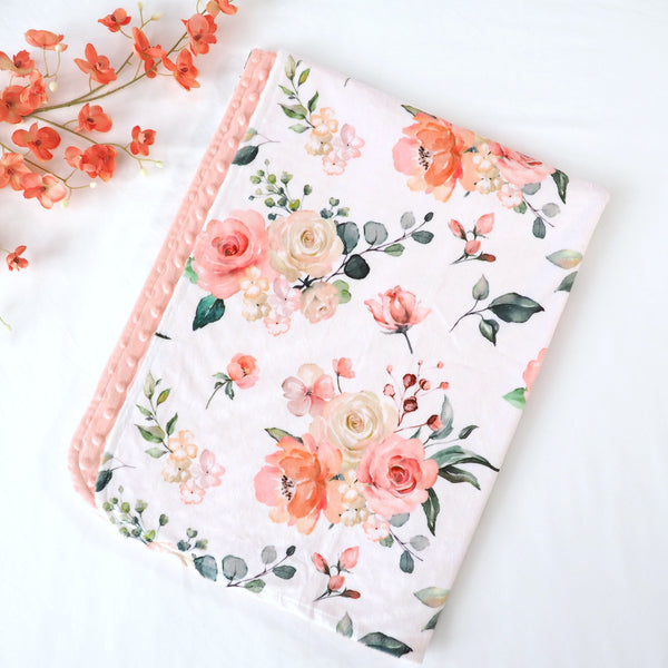 Premium Baby & Toddler Blanket - Peach Floral