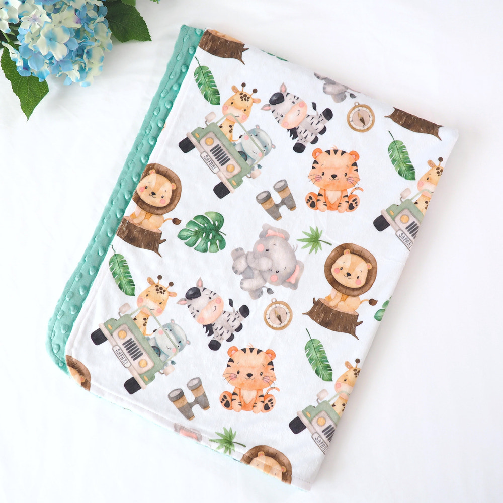 Safari Minky Baby Blanket - MOOGCO Baby