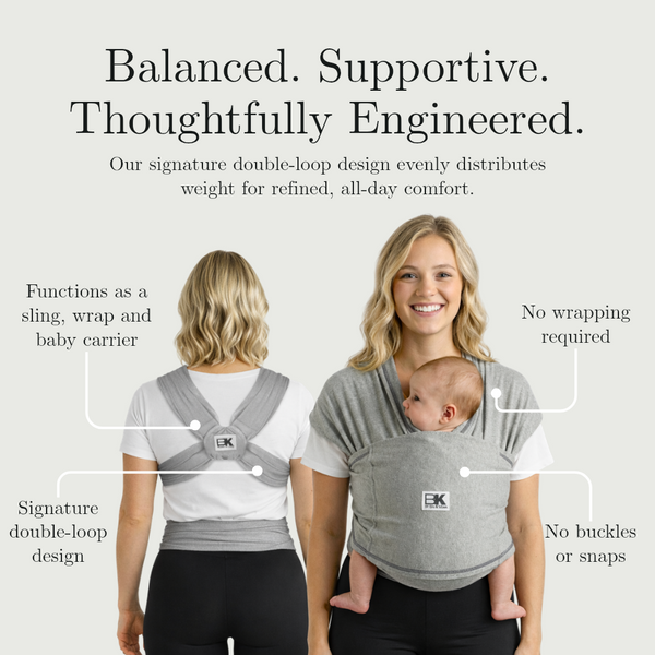 Baby K'tan Original Baby Carrier Heather Grey 5 Positions