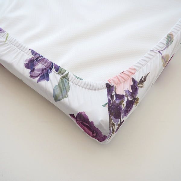 Changing Pad Cover - Purple & Blush Floral