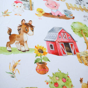 Fitted Crib Sheet - Farm Animals