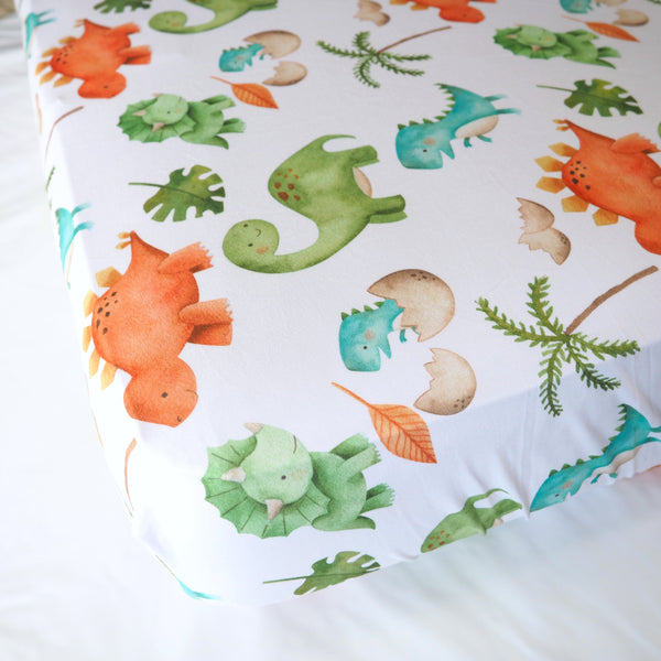 Fitted Crib Sheet - Dinosaurs