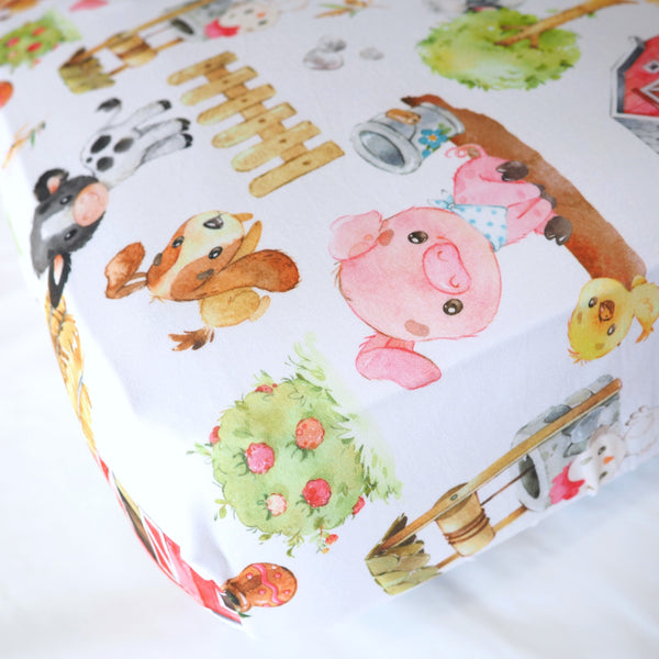 Fitted Crib Sheet - Farm Animals