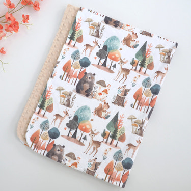 Enchanted Forest Minky Baby Blanket