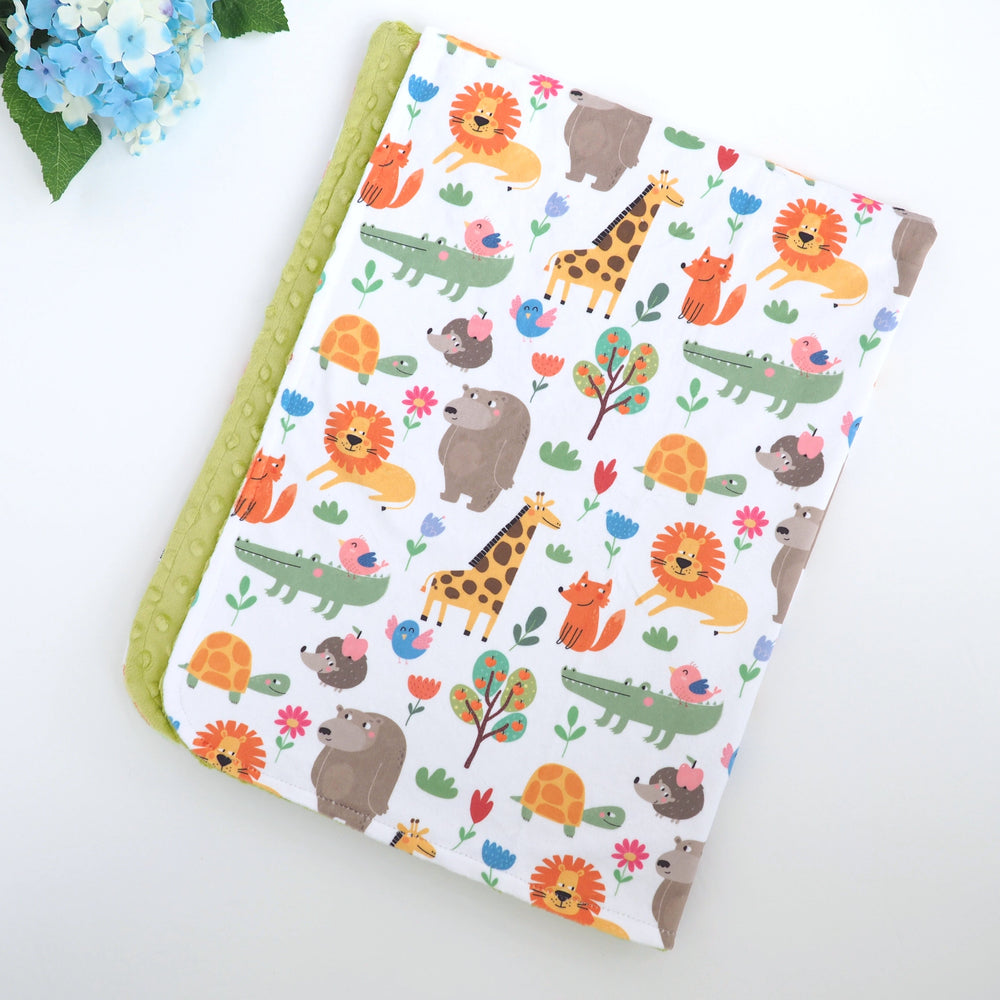 Baby & Toddler Minky Blanket - Zoo Party