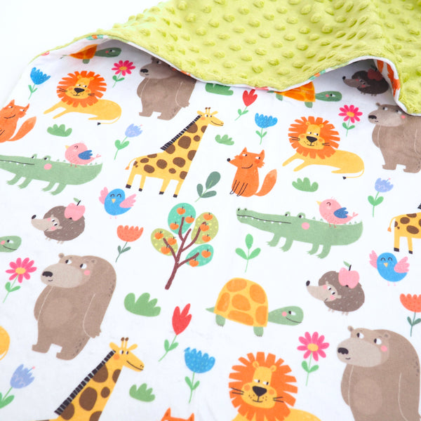 Baby & Toddler Minky Blanket - Zoo Party