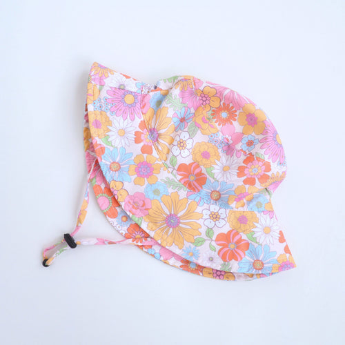 Baby & Kids Sun Hat - Retro Floral - MOOGCO Baby