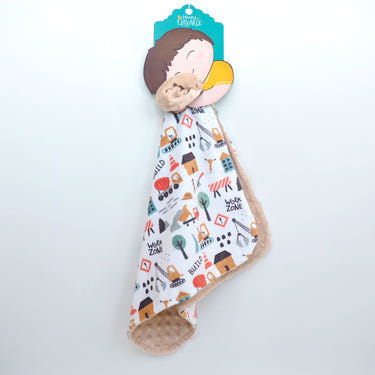 Mini Minky Blanket Little Builder - soft, cozy baby blanket with construction theme for comfort and style.