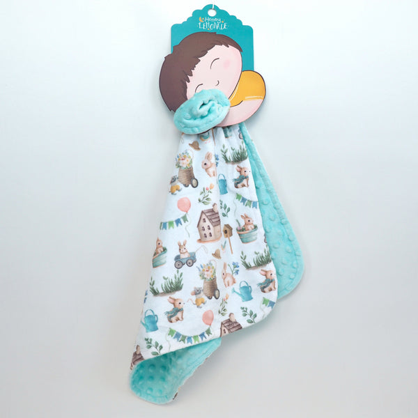 Mini Minky Blanket Bunnies Village