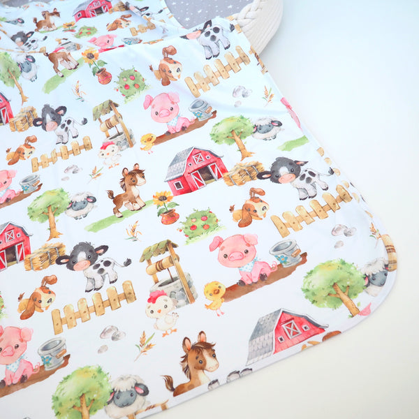 Buttery Soft and Stretchy Swaddle Blanket - Farm Animals