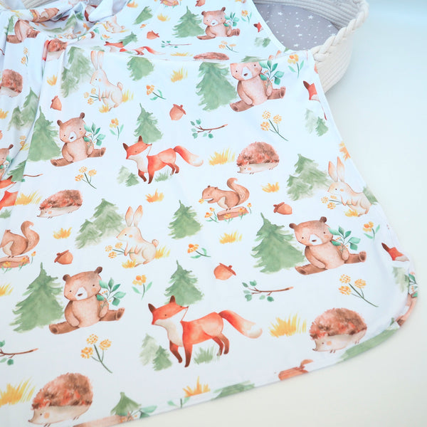 Buttery Soft and Stretchy Swaddle Blanket - Forest Friends