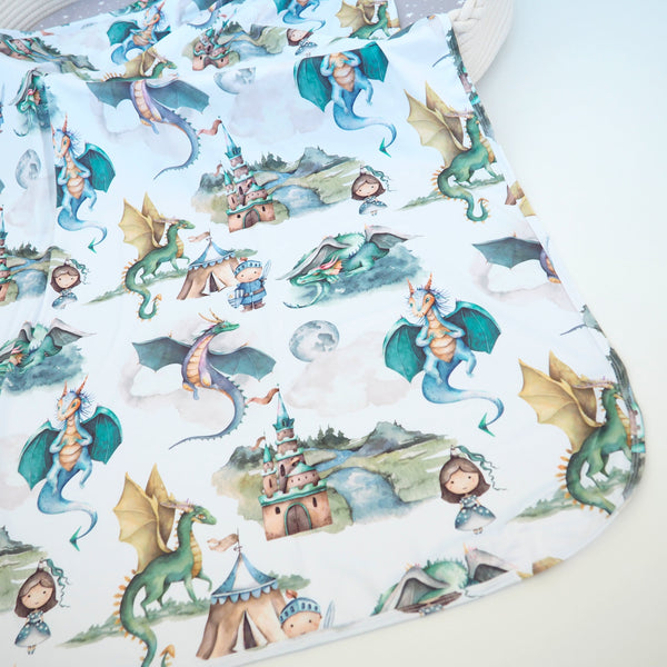 Buttery Soft and Stretchy Swaddle Blanket - Dragons & Knights