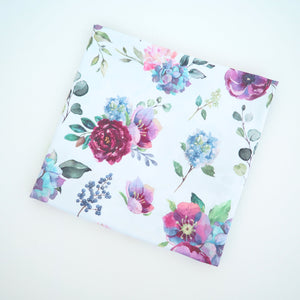 Buttery Soft and Stretchy Swaddle Blanket - Blue Floral