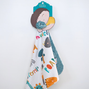 Mini Minky Blanket Dinoland Blue - MOOGCO Baby