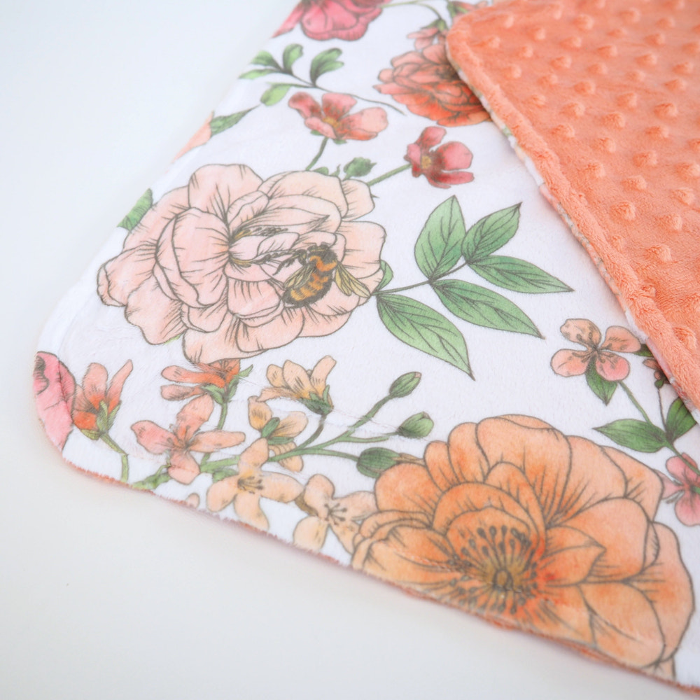 Mini Minky Blanket Botanical Floral - MOOGCO Baby