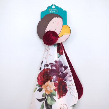 Mini Minky Blanket Red Floral - MOOGCO Baby