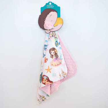 Mini Minky Blanket featuring colorful mermaids, perfect for keeping your baby cozy and stylish.