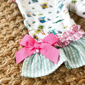 The Palms Girls Golf Romper - MOOGCO Baby