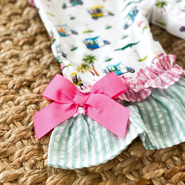 The Palms Girls Golf Romper - MOOGCO Baby