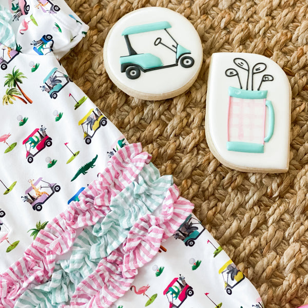 The Palms Girls Golf Romper - MOOGCO Baby