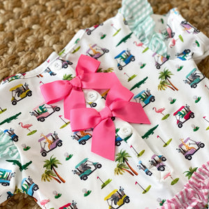 The Palms Girls Golf Romper - MOOGCO Baby
