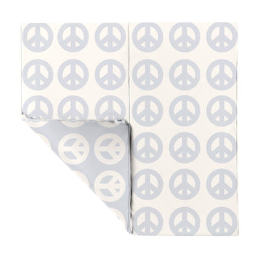 Peace Sign Vegan Leather Mat for babies - stylish and safe play mat for fun and comfort.