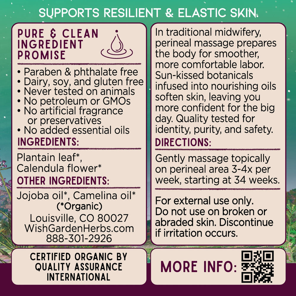 Perineum Massage Oil for birthing prep - essential bodycare for expectant mothers.