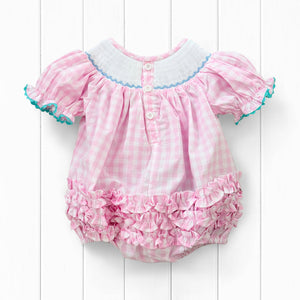 Smocked Pink Bunny Bubble