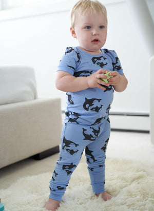 Bamboo Short Sleeve Pajama Set (Orca Print)