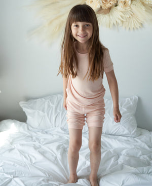 Bamboo Short Sleeve Top & Shorts Pajama Set (Blossom)