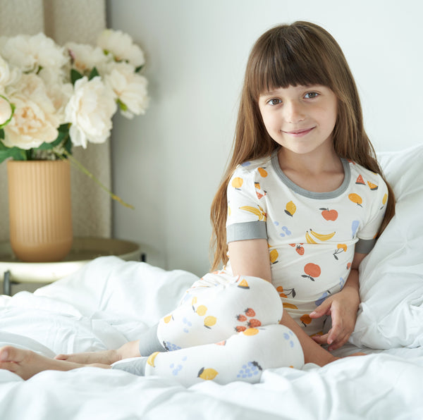 Bamboo Short Sleeve Pajama Set (Fruit Salad Print)