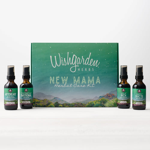 Postpartum Essentials Kit in a gift box for new mothers, featuring must-have recovery items for postpartum care.