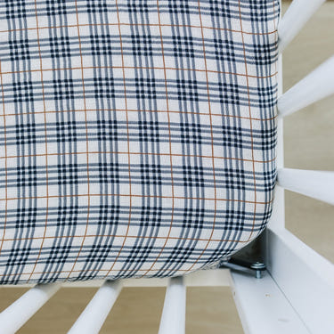 Vintage Plaid Muslin Crib Sheet - MOOGCO Baby
