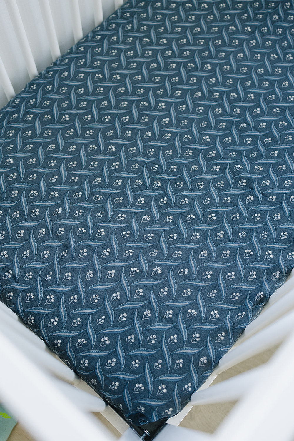 Navy Berry Muslin Crib Sheet - MOOGCO Baby