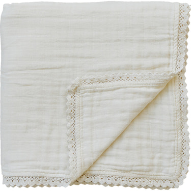 Cream Lace Muslin Quilt - MOOGCO Baby
