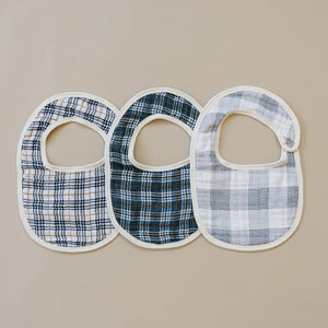 Coastal Plaid Classic Muslin Bib - MOOGCO Baby