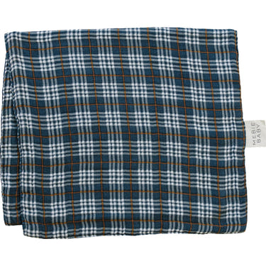 Navy Plaid Muslin Burp Cloth - MOOGCO Baby