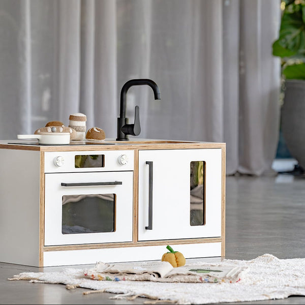 Kitchenette Mini – White & Oak Pretend Play Station