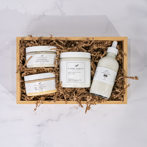 "Pregnancy Survival Kit for moms, featuring essential items for comfort and support during pregnancy."