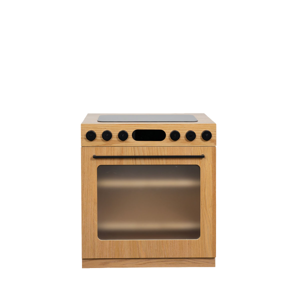 Oak Fluted Play Oven – Montessori Wooden Toy Kitchen