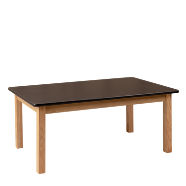 Matt Black Rectangle Table (47.5" x 30" x 17") –  Solid Oak Frame