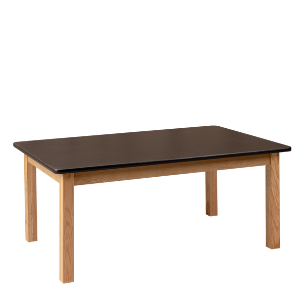 Matt Black Rectangle Table (47.5" x 30" x 17") –  Solid Oak Frame