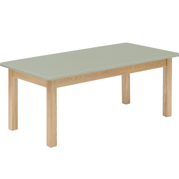 Matt Sage Rectangle Table (47.5" x 30" x 17") –  Solid Oak Frame