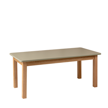 Matt Sage Rectangle Table (47.5" x 30" x 17") –  Solid Oak Frame