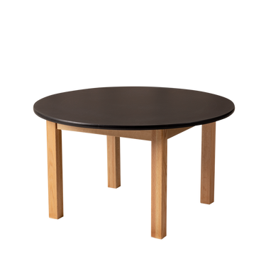 Round Black Kids Table – 35" Diameter Oak Base
