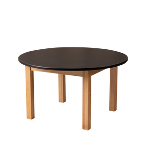 Round Black Kids Table – 35" Diameter Oak Base