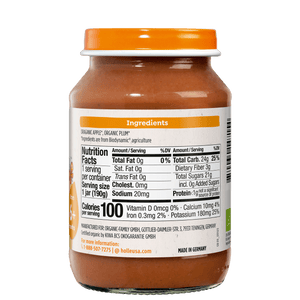 Holle Organic Baby Food Jar - Apple & Plum - 12 Jars