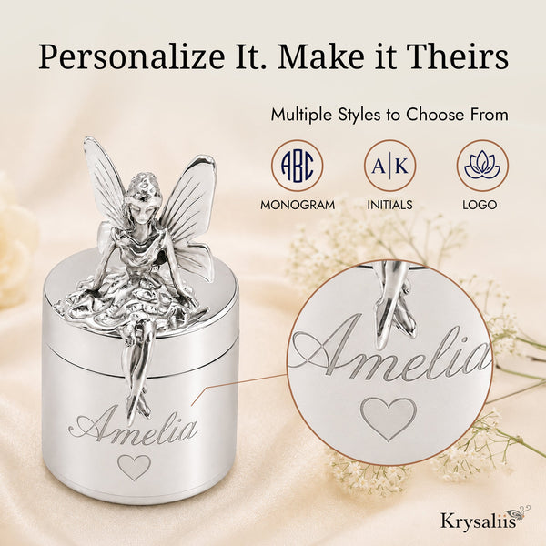Sterling Silver Tooth Fairy Keepsake Box by Krysaliis