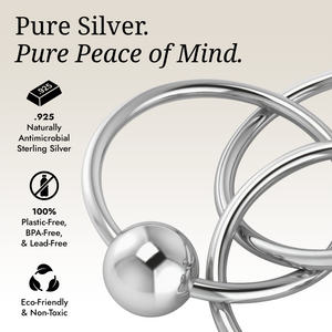 Krysaliis Sterling Silver Baby Teether & Rattle - 3 Ring