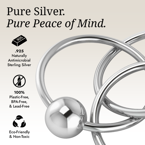 Krysaliis Sterling Silver Baby Teether & Rattle - 3 Ring